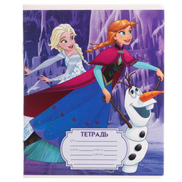 Цена за 20 шт. Тетрадь в клетку 12 листов, 5 видов МИКС, обложка мелованный картон, «Холодное сердце»