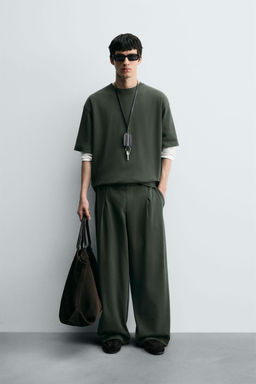 WIDE-LEG PLEATED JOGGER TROUSERS