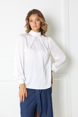 Шелковая блуза с длинным рукавом - Looklikecat фото 2