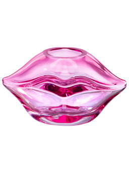 Ваза 14,8*7,5*9,5 см 300 мл "Губы" розовый, стекло