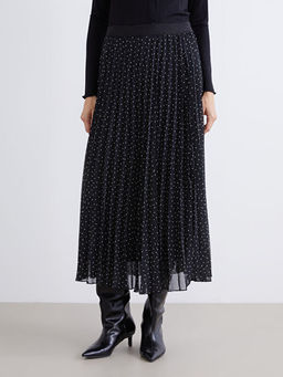 Beli Lastikli Puantiyeli Pileli ?ifon Etek