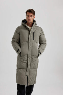 Водоотталкивающая парка-пуховик стандартного кроя с капюшоном - Defacto фото 3