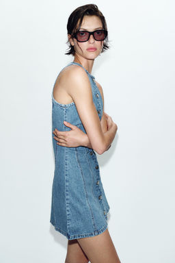 VESTIDO Z1975 MINI DENIM COSTURAS / Azul medio - Zara фото 3
