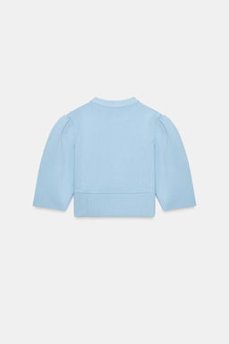 CHAQUETA PUNTO MANGA ABULLONADA / Azul pastel - Zara фото 10