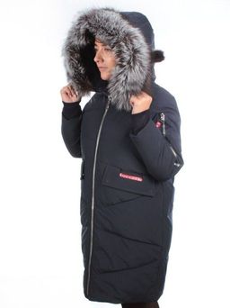 CU-19056 DK. BLUE Пальто женское зимнее CUTEELF (200 гр. холлофайбера) - Фабричный китай фото 13