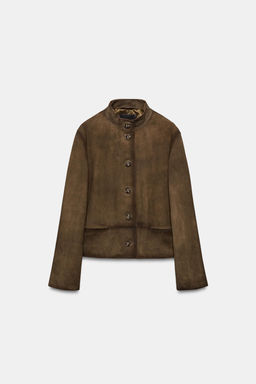 100% LEATHER JACKET ZW COLLECTION LIMITED EDITION - Zara фото 12