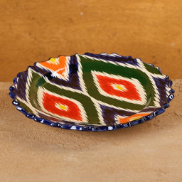 Тарелка узбекская Риштанская Керамика «Атлас», d=17 см, разноцветная