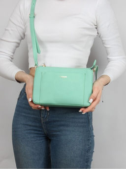 Сумка женская искусственная кожа DJ-СМ 7336-TURQUOISE, 1отд, плечевой ремень, зеленый SALE 263899 - Adelia фото 9