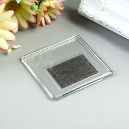 Цена за 25 шт. Заготовка акрилового магнита, 6.3×6.3 см, прозрачный, (набор 2 детали+пакет)