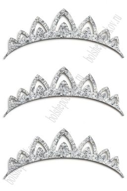 Лазерная вырубка из кожзама "Корона №5" 14*6,5 см (5 шт) серебро, несклеенная