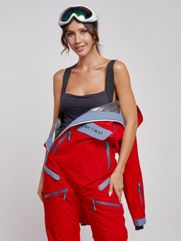 Горнолыжный комбинезон женский зимний красного цвета 2323Kr - Chunmai фото 12