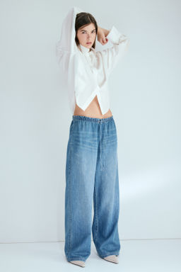 Pantal?n denim con cintura el?stica - H&m фото 6