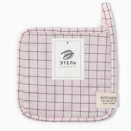 Прихватка Этель Клетка 19х19 см, 80% хл, 20% пэ, сатин 110 г/м2  фото 5