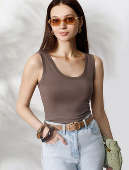 Топ облегающий из премиального хлопка с эластаном VILATTE