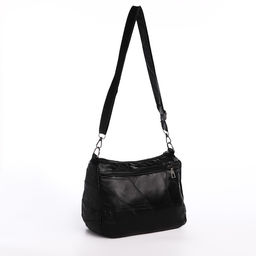 Сумка женская на одно плечо, на молнии, цвет чёрный - Simaland фото 2