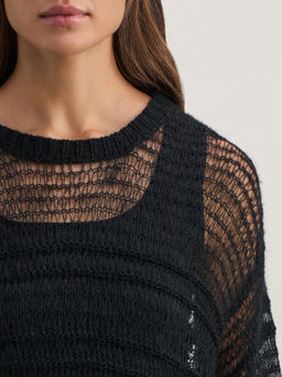 Джемпер ажурный с добавлением шерсти / Zarina  фото 6