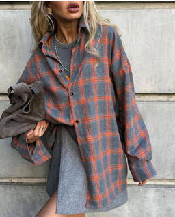 K11205 Рубашка OVER SIZE СВ_РОЗОВЫЙ_02 - Brand фото 5