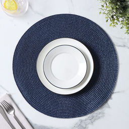 Цена за 12 шт. Салфетка сервировочная на стол Доляна «Лофт», d=38 см, синяя