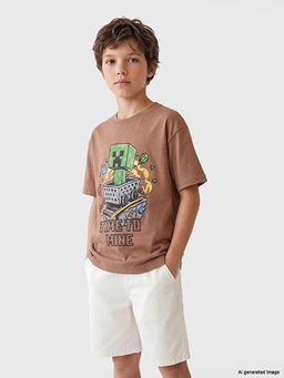 Minecraft Bask?l? Erkek ?ocuk Ti??rt