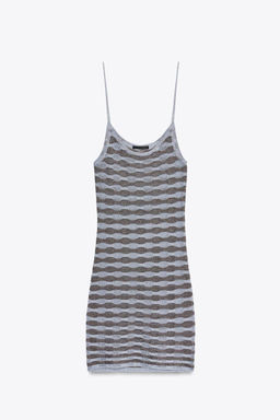 STRIPED METALLIC THREAD DRESS - Zara фото 2