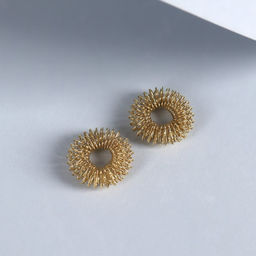 Цена за 4 шт. Массажёры для пальцев рук, d=3×0.8 см, 2 шт., цвет золотистый