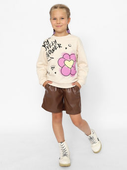 CRB wear/CWKG 63727-13-389 Джемпер для девочки,бежевый меланж/Ex.Cherubino фото 5