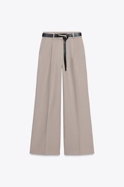 STRAIGHT-LEG DARTED TROUSERS WITH BELT