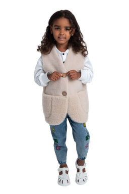 Жилет детский меховой ПЛЮША карамель