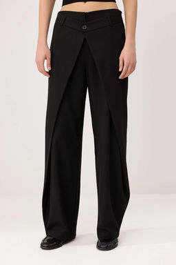 Gri Hacimli Pilili Balon Fit Cizgili Kumas Pantolon TWOAW26PL00149 - Trendyolmilla фото 8