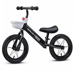 Беговел 12" Rocket, колеса надувные, цвет черный