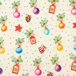 Цена за 10 шт. Бумага упаковочная новогодняя глянцевая Шарики, 50?70 см