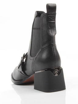 01-J4B-9A BLACK Ботинки "Челси" демисезонные женские (натуральная кожа, байка)