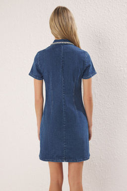 Trendyolmilla Mavi Tasl? Mini Denim Gomlek Elbise TWOSS25EL00755  фото 4