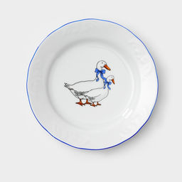 Сервиз столовый Добрушский завод «Гуси», 48 предметов, фарфор, белый