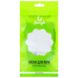Носки для йоги Sangh, р. 36-39, цвет белый  фото 2