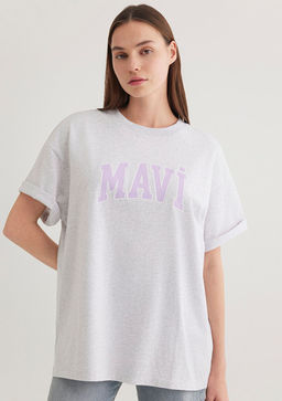 Mavi Logo Bask?l? Gri Tisort  фото 2