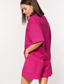 Футболка over-size из премиального футера с фактурным принтом