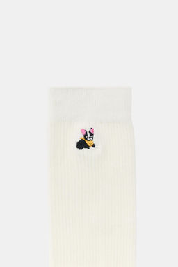 MICRO RIBBED COTTON SOCKS WITH BULLDOG - Zara фото 3