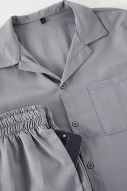 TRENDYOL MAN Gri Regular Fit Dokuma Pijama Tak?m? TMNAW24PT00057 - Trendyolmilla фото 2