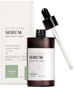 VILLAGE 11 FACTORY ACTIVE CLEAN SERUM Очищающая сыворотка для жирной и проблемной кожи лица с AHA и BHA кислотами