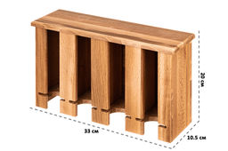 Подставка для чайных пакетиков 33*10,5*20 см с 4-мя отделениями, вертикальная с откидной крышкой