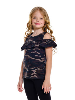 Футболка для девочки UD 4698 хаки камуфляж - Mini maxi фото 3