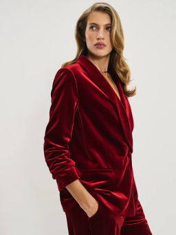 Однобортный жакет из бархата / Zarina