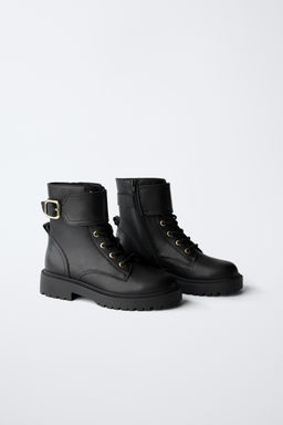 LEATHER ANKLE BOOTS WITH BUCKLE - Zara фото 2