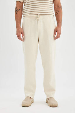 Хлопковые брюки прямого кроя свободного покроя - Defacto фото 4