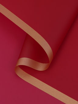 Цена за 20 шт. Пленка для цветов, «Бронзовая полоса», бордовая, 57×57 см