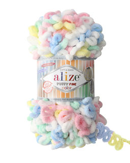 Пуффи файн колор (Puffi fine color) пряжа Alize 100%микрополиэстер 5х100г/14.5 м