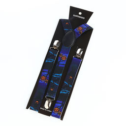 Подтяжки взрослые, ширина 2.5 см, синяя