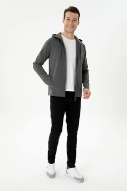 Мужской вязаный кардиган антрацитового меланжа Неожиданная скидка в корзине - U.s. polo assn фото 4