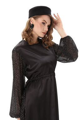 Платье NIKVA н991-4 чёрный и белый горох  фото 4